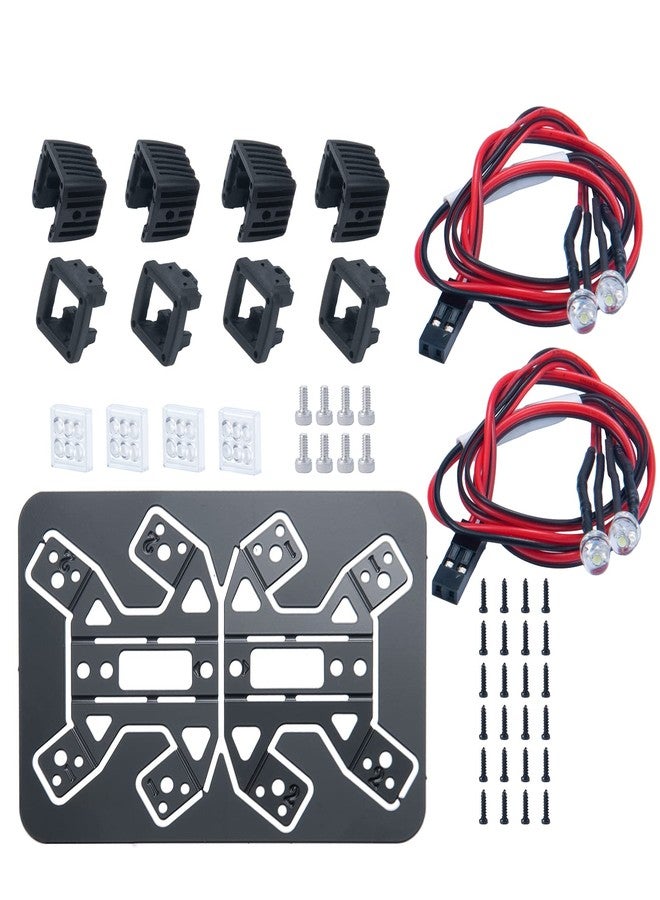 MORFUM RC Car LED Lights Headlights Headlamp Square Lens Spotlight 4PCS Compatible with 1/10 RC Crawler Car TRX4 TRX6 Axial SCX10 90046 RR10 D90 Upgrades Parts (B-6 Holes) - Image 2